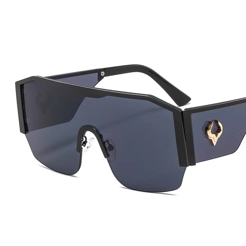 Óculos de sol D & T Shield para homens e mulheres, lente gradiente, logotipo Bull, designer de marca, luxo, alta qualidade